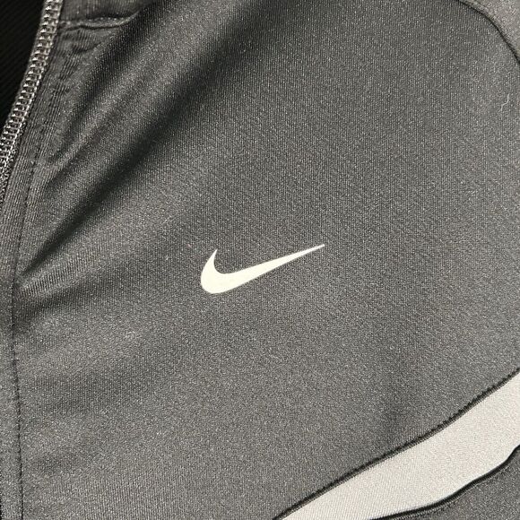 Nike Jacket Men's Large Solid Black Full Zip Mock Neck Zip Pocket Long Sleeve - Picture 5 of 9